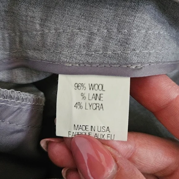 Theory Light Grey Wool Trousers Size 2 - Picture 3 of 6